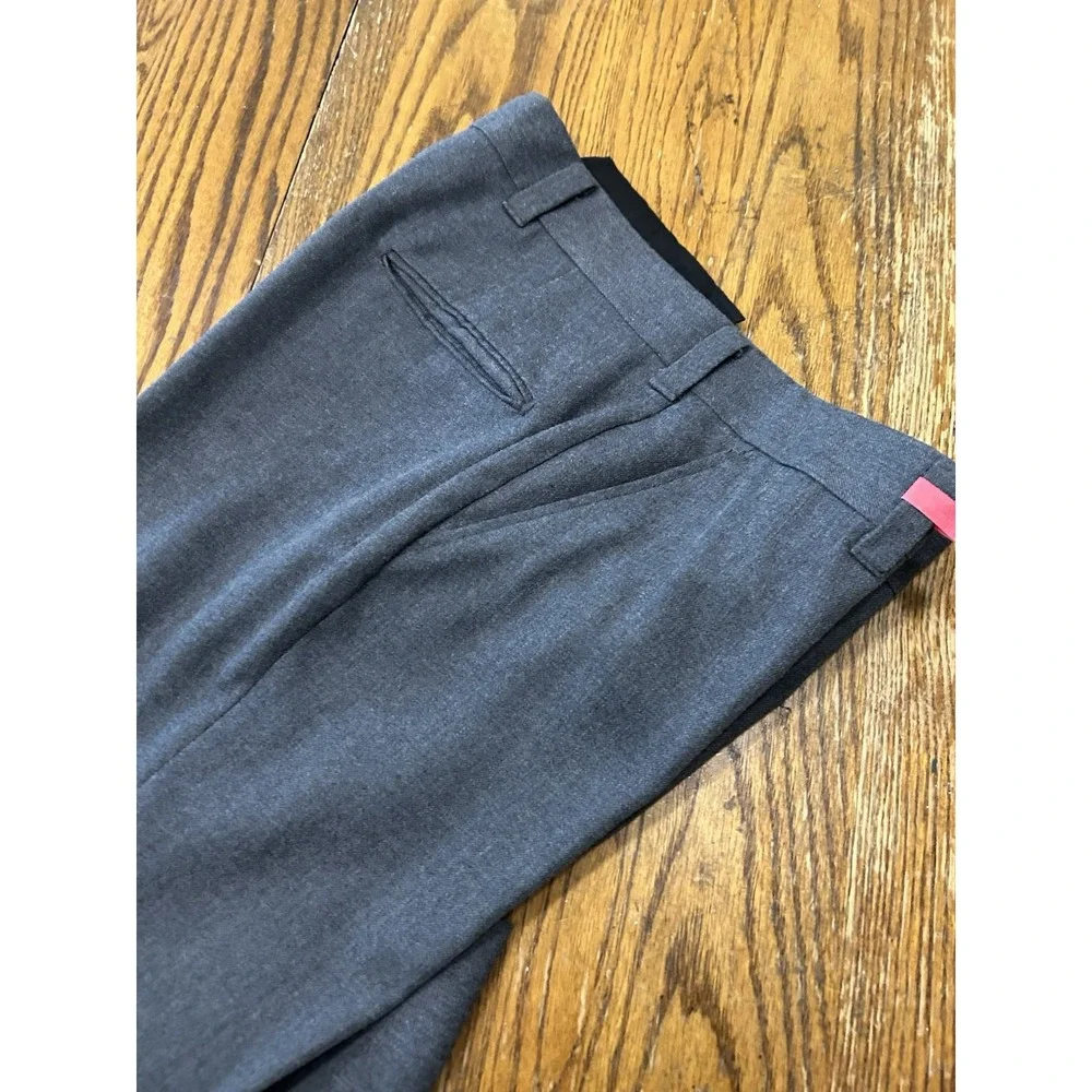 Vtg 70s Wright Gray Drop Loop Straight Wide Leg Pants Permanent Press 32X35